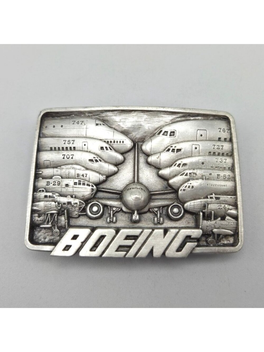 Vintage 1984 Boeing Aircraft Pewter Belt Buckle Siskiyou Limited Edition USA